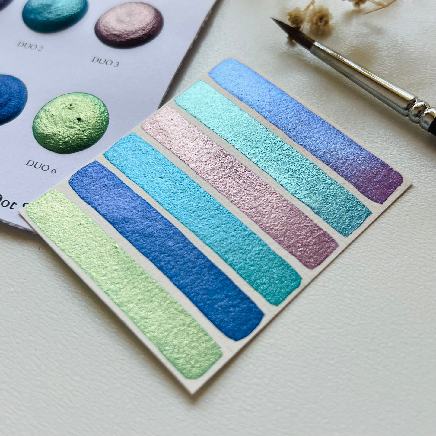 Duo Set Metallic Watercolour Dot Card