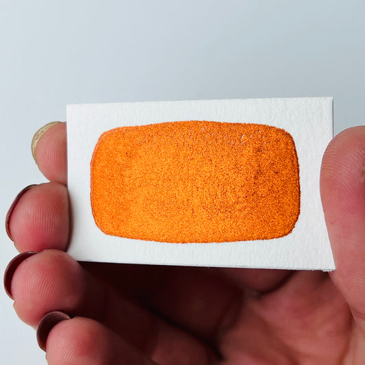 Burnt Orange Single Half Pan Chrome Watercolour