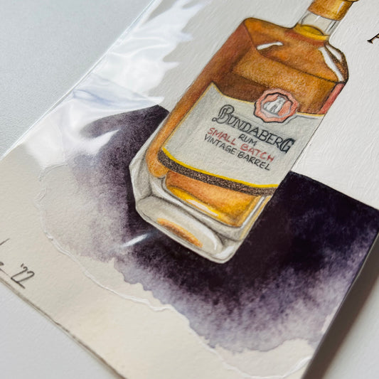 ‘Bundy Rum Bottle’ Original Mixed Media Painting