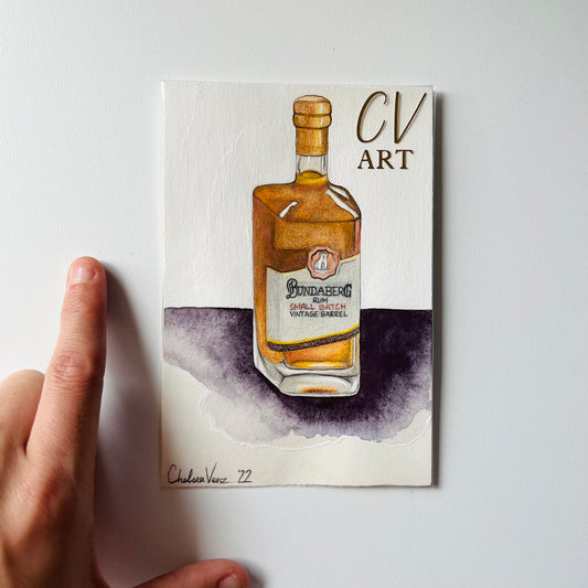 ‘Bundy Rum Bottle’ Original Mixed Media Painting