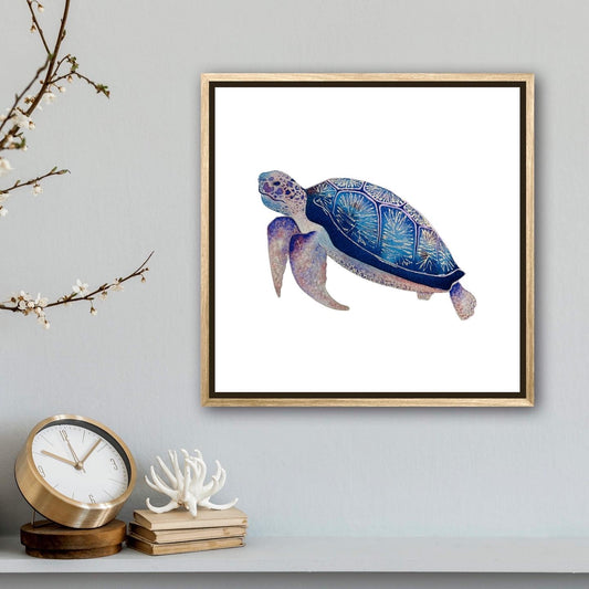 Electric Sea Turtle Watercolour Print